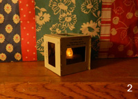 tea light under slides