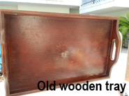 decoupage wall art tray before