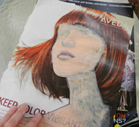 decoupage overpainting detail