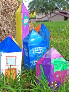 recycled cardboard craft kit village